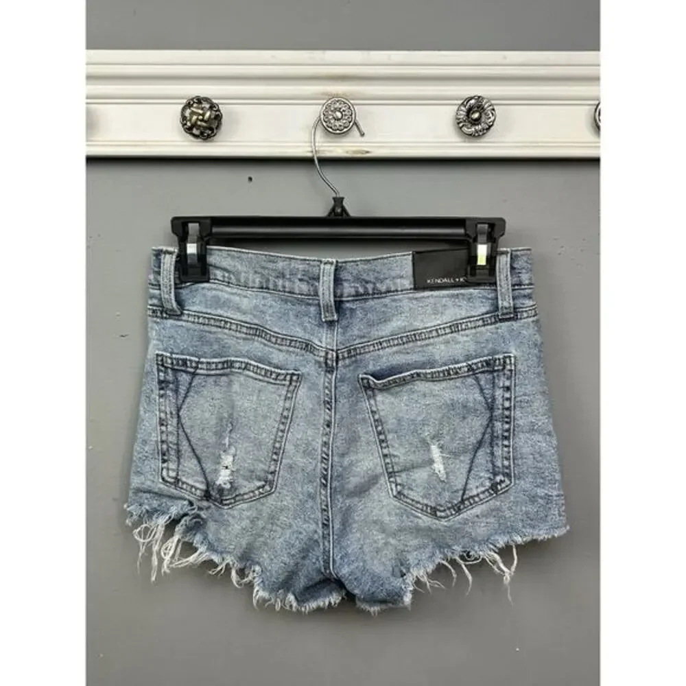 Kendall &‎ Kylie Shorts Size 5/27 Womens The Icon Short Cut-Off Blue Denim